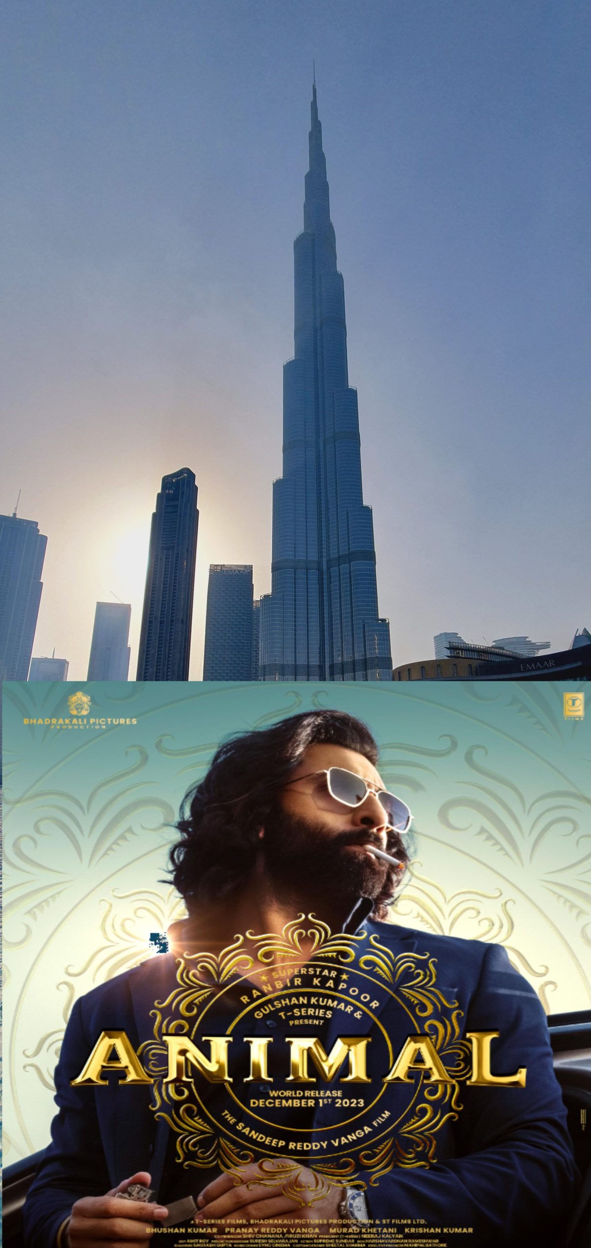 Ranbir Kapoor’s Animal Movie Teaser Showcased at the Iconic Burj Khalifa in Dubai 2023