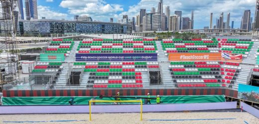 In 25 days, Dubai constructs a stadium for FIFA Beach Soccer in 2024.