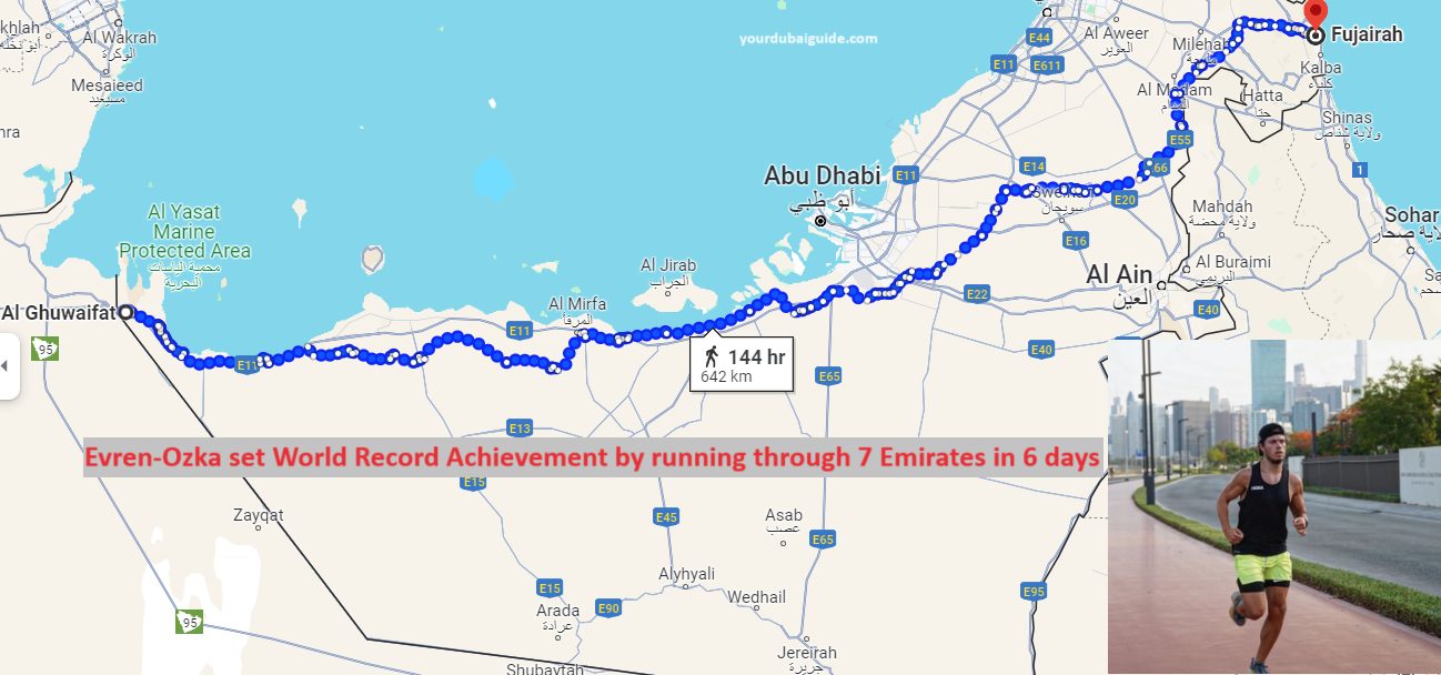 British Expat Evren Ozka’s World Record Achievement on running through UAE’s 7 Emirates in 6 days