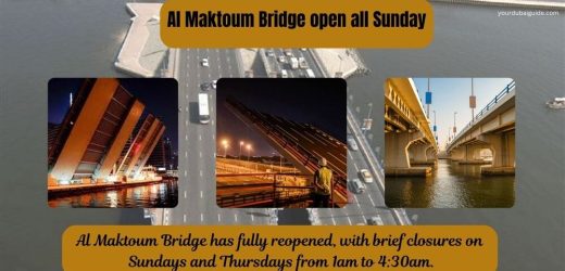 Al Maktoum Bridge is now open throughout the day on Sundays