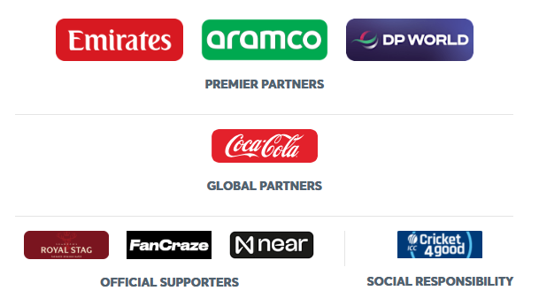Champions Trophy 2025 Global & Premier Partners, Official Supporters
