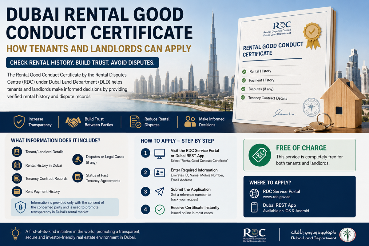 How Dubai Tenants and Landlords apply for “Rental Good Conduct Certificate”?