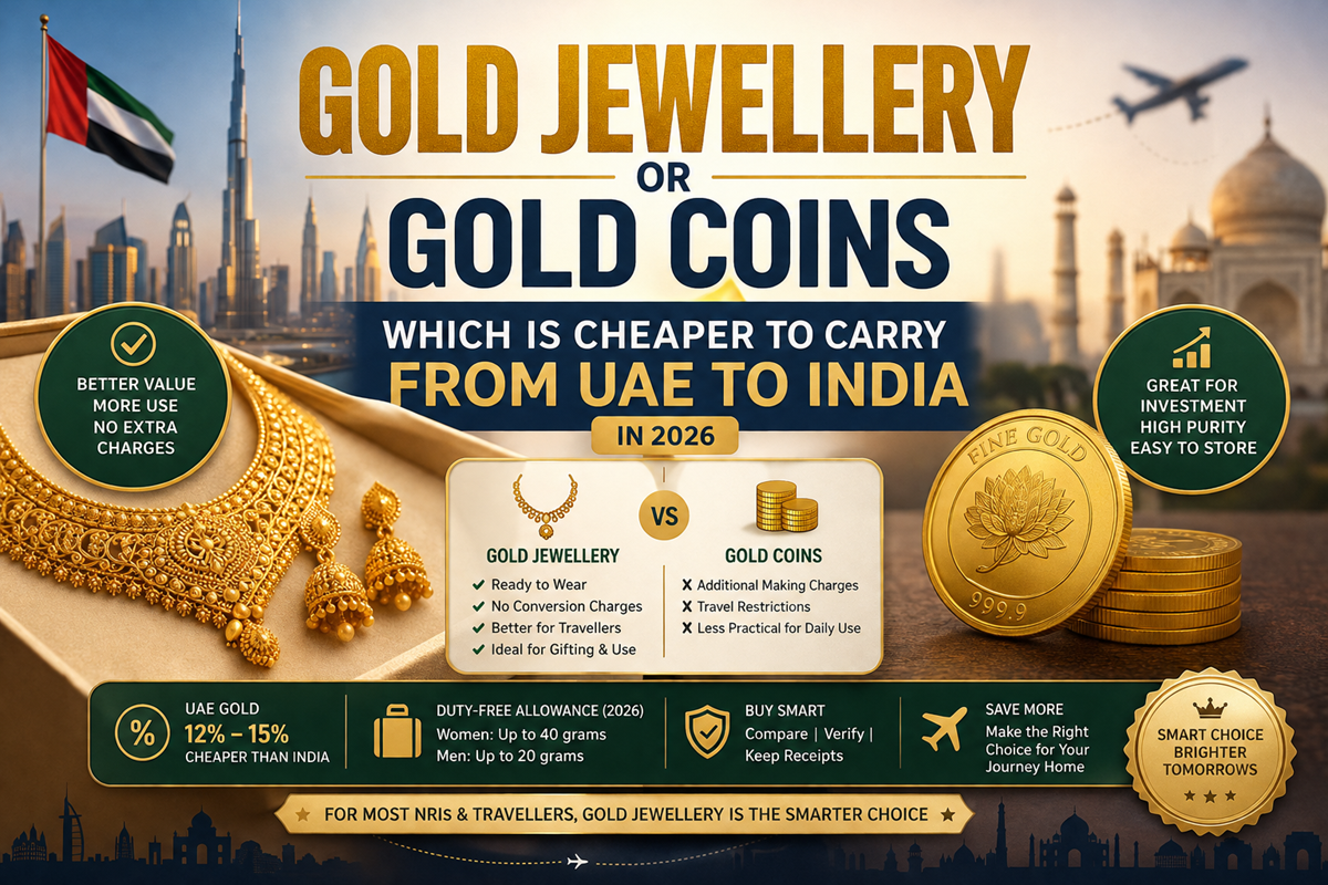 Gold Jewellery vs Gold Coins: Which Is Better to Carry from UAE to India in 2026?