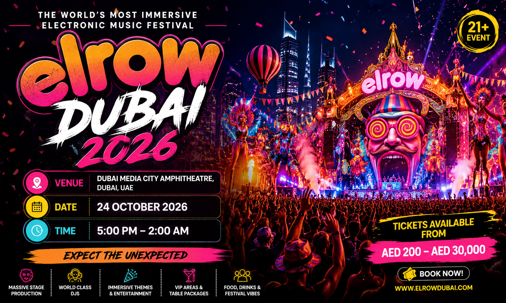 Elrow The World’s Most Immersive Electronic Music Festival 2026 at Dubai
