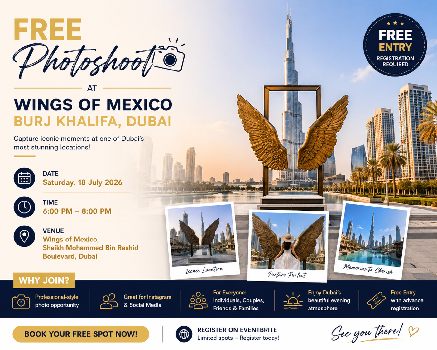 Free Photoshoot at Wings of Mexico – Burj Khalifa, Dubai