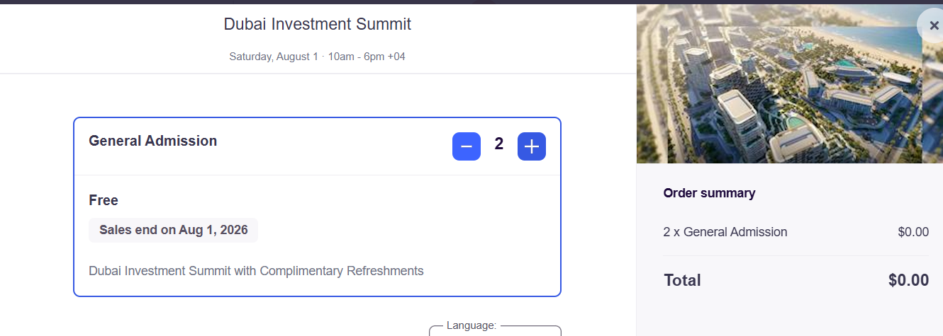 How to Book Tickets in Dubai Investment Summit