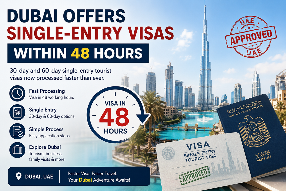 Dubai Offers Single-Entry Tourist Visas Within 48 Hours: Faster UAE Travel Process for Visitors