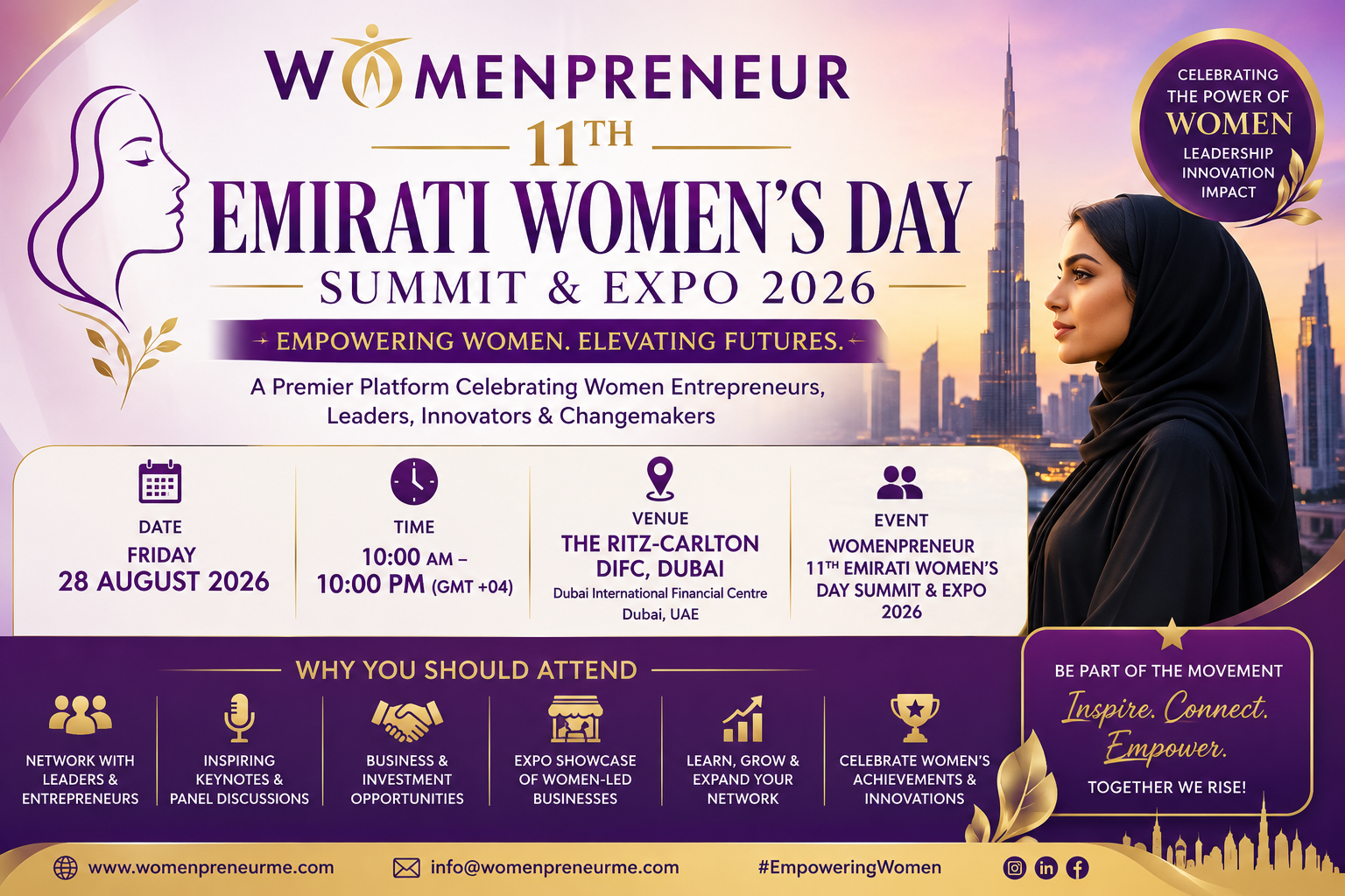 Womenpreneur – 11th Emirati Women’s Day Summit & Expo 2026 at Dubai