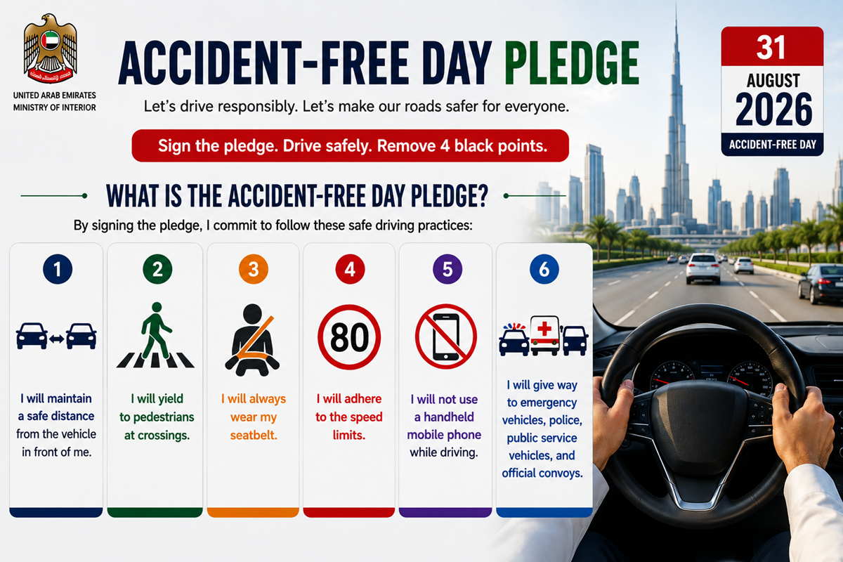 UAE Accident-Free Day 2026: How to Sign the Pledge and Remove 4 Black Points?
