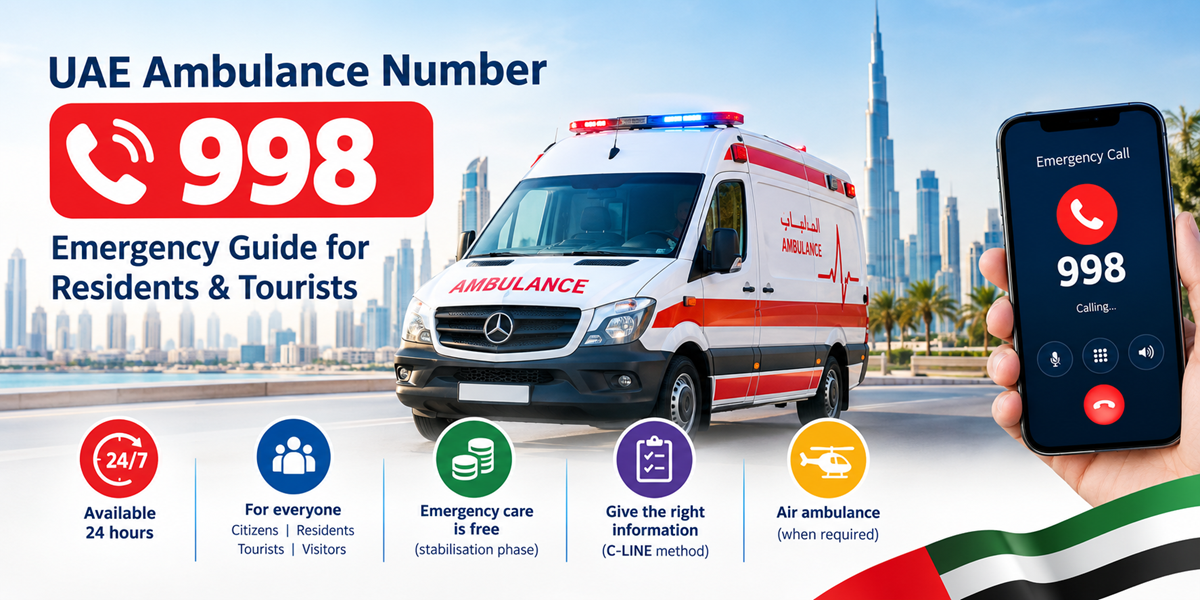 UAE Ambulance Number 998: Emergency Services, Cost and What to Tell the Operator?