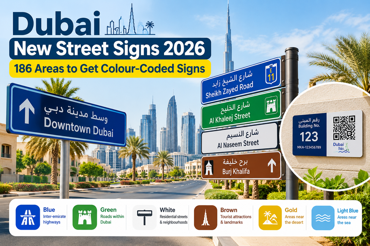Dubai New Street Signs 2026: 186 Areas to Get Colour-Coded Signs
