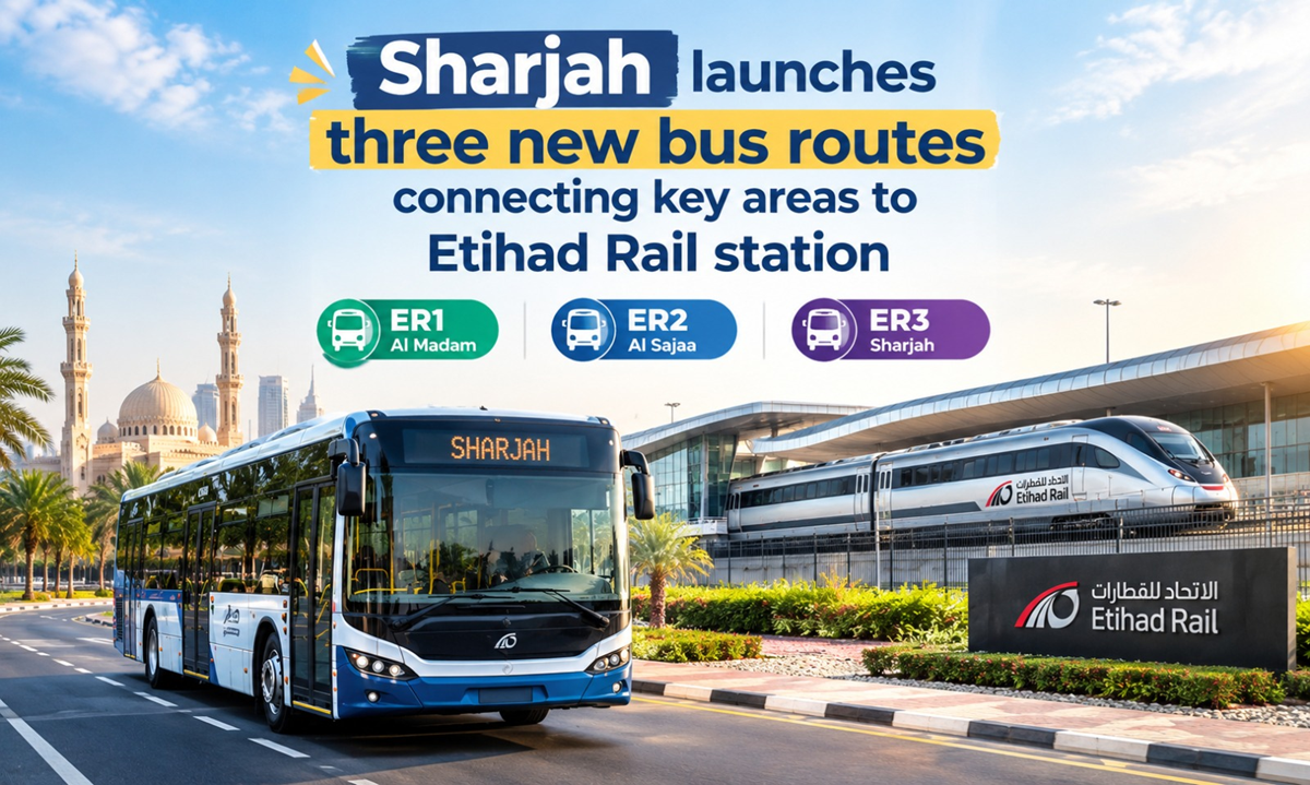 Sharjah Launches 3 New Bus Routes to Etihad Rail Station