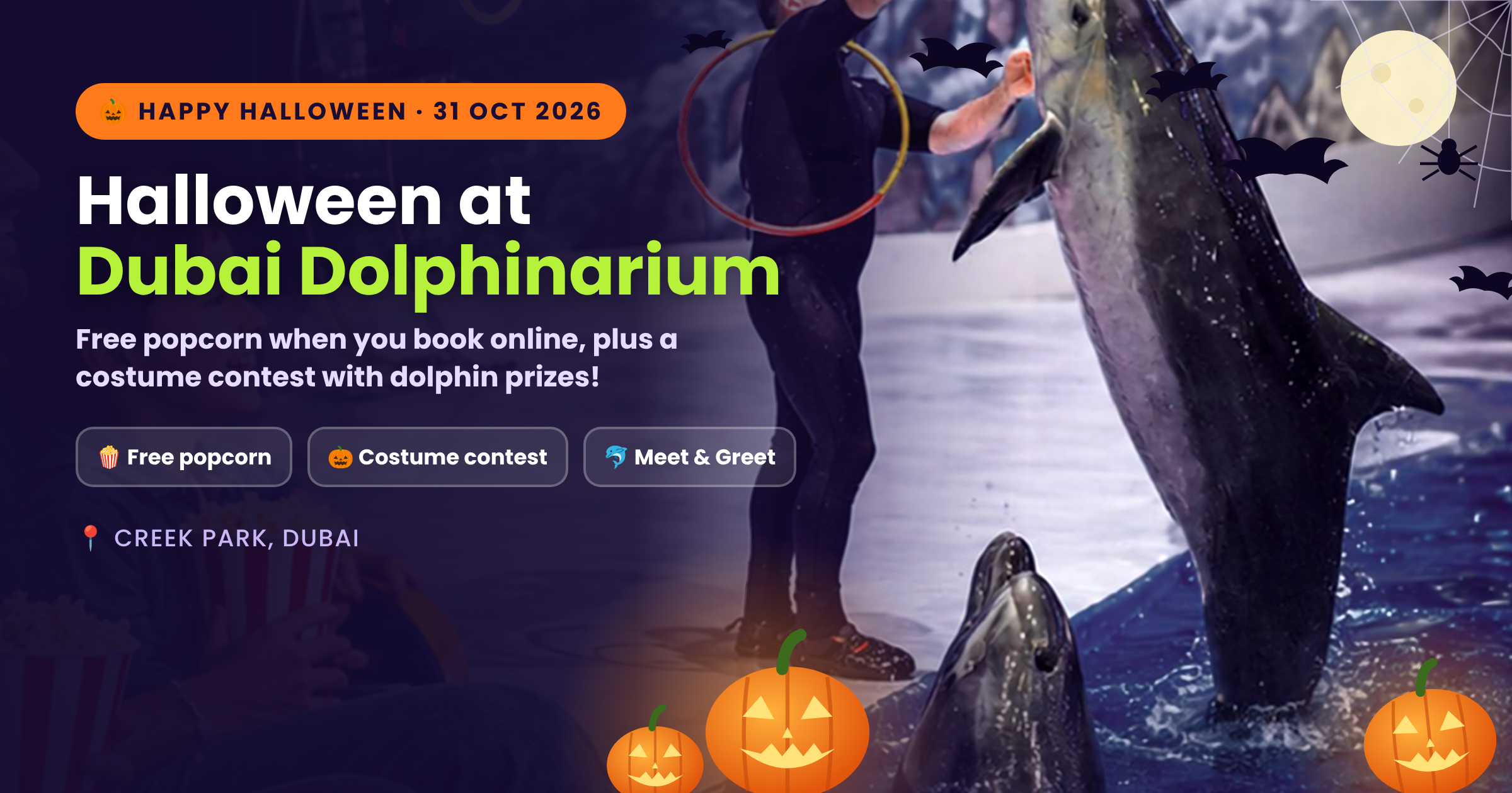 Halloween at Dubai Dolphinarium: Free Popcorn and a Costume Contest for Families